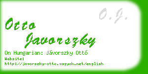 otto javorszky business card